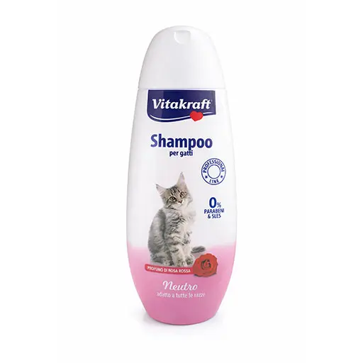 Vitakraft Neutral Cat Shampoo with Red Rose Scent (Alcohol-Free) 250ml