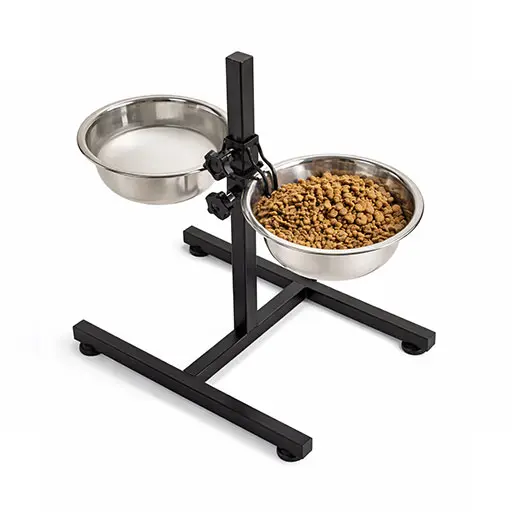 Adjustable Elevated Double Dog Bowl Stand