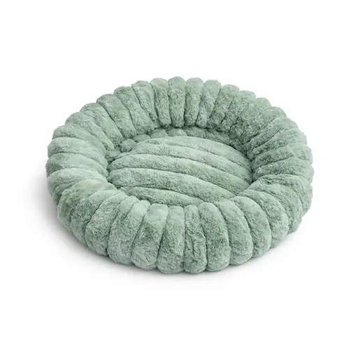 Ultra-Soft Calming Plush Pet Bed – Round Donut Design || Green