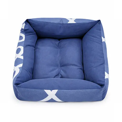 Pet bed with tufted cushion - NAVY BLUE