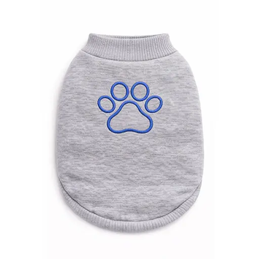 Soft Knit Paw Print Sweater - Grey