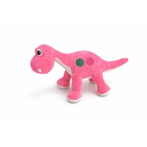 Plush Pink Dinosaur Squeaky Dog Toy – Soft & Fun