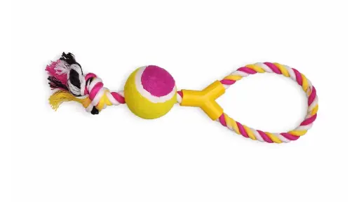 Dog Rope Tug Toy with Tennis Ball