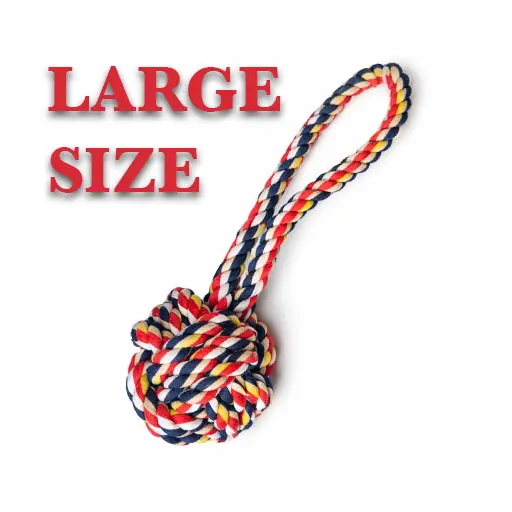 Cotton Rope Ball with Handle – Durable Tug & Chew Dog Toy