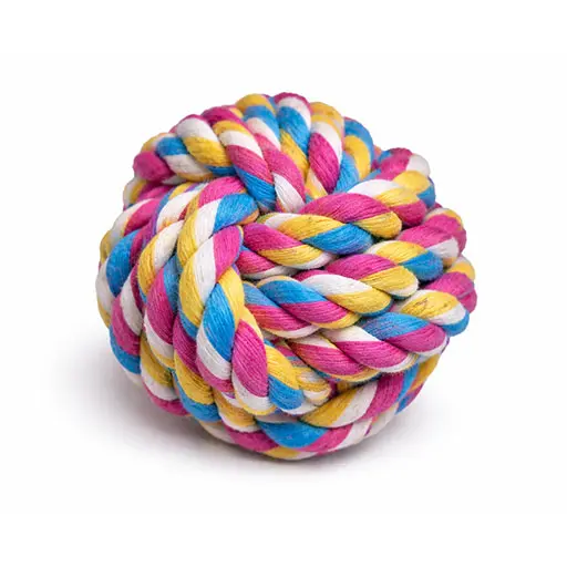Colourful Cotton Rope Knot Ball – Durable Chew & Play Dog Toy