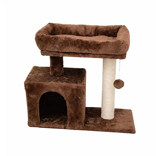 Cat Tree with Hideaway & Scratching Post – Brown