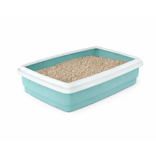 Open Cat Litter Tray with Rim