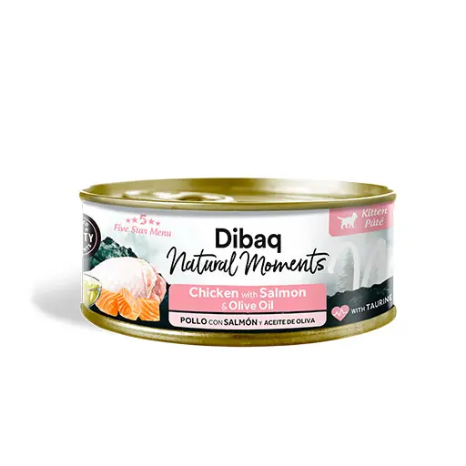 Dibaq Natural Moments Kitten Paté – Chicken with Salmon & Olive Oil (70g)