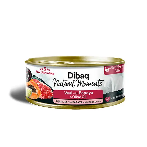 Dibaq Natural Moments 5 Star Menu Cat Adult & Sterilized Veal with Papaya 70g