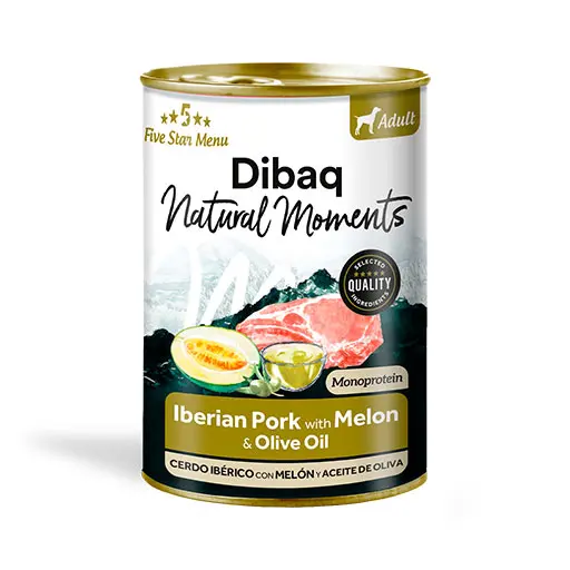 Dibaq Natural Moments Dog Adult Iberian Pork with Melon 380G