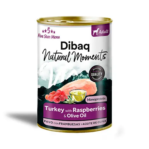 Dibaq Natural Moments Dog Adult Turkey with Raspberries 380G