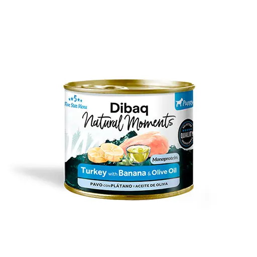 Dibaq Natural Moments Puppy – Turkey with Banana & Olive Oil (190g)