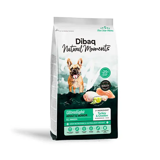 Dibaq Natural Moments 5 Star Menu  Dog Adult & Senior Ultralight – Turkey & Chicken